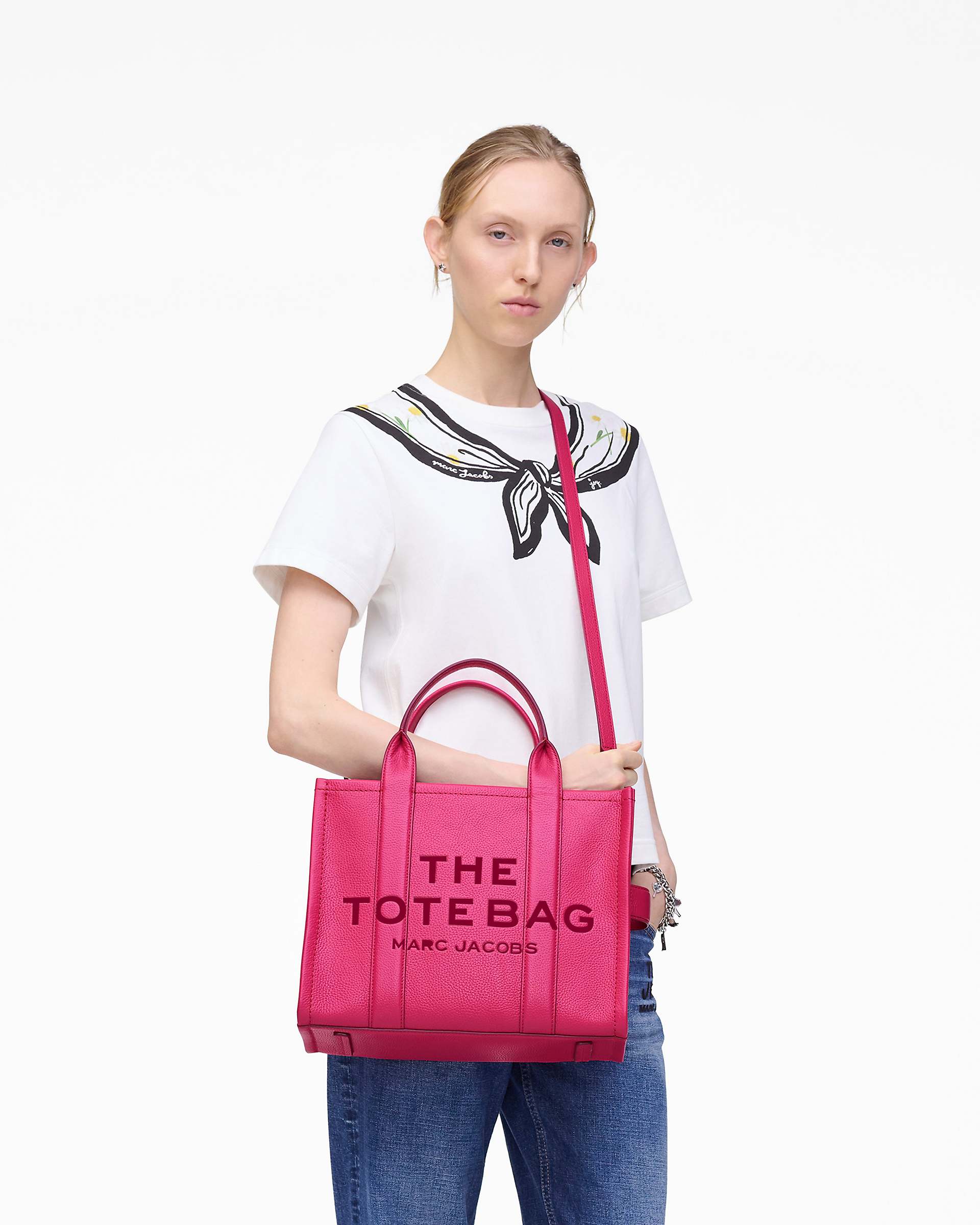 Marc Jacobs Marc Jacobs The Leather Medium Tote Bag Raspberry Pink Raspberry Pink