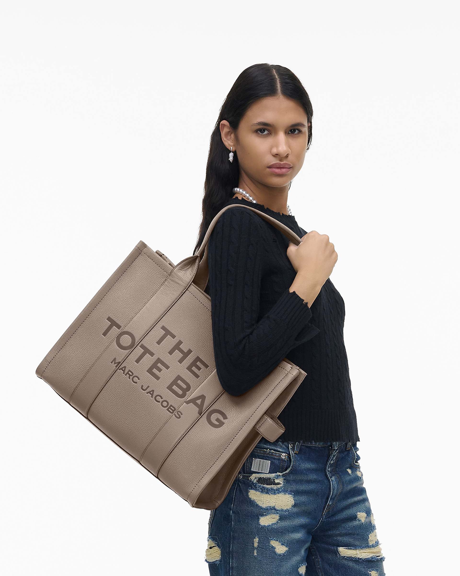 Marc Jacobs Marc Jacobs The Leather Large Tote Bag Cement Cement