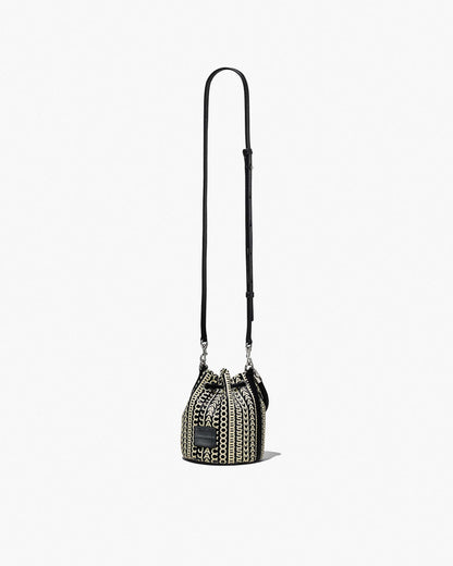 Marc Jacobs Marc Jacobs The Monogram Leather Mini Bucket Bag Black/White Black/white