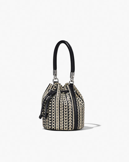 Marc Jacobs Marc Jacobs The Monogram Leather Mini Bucket Bag Black/White Black/white