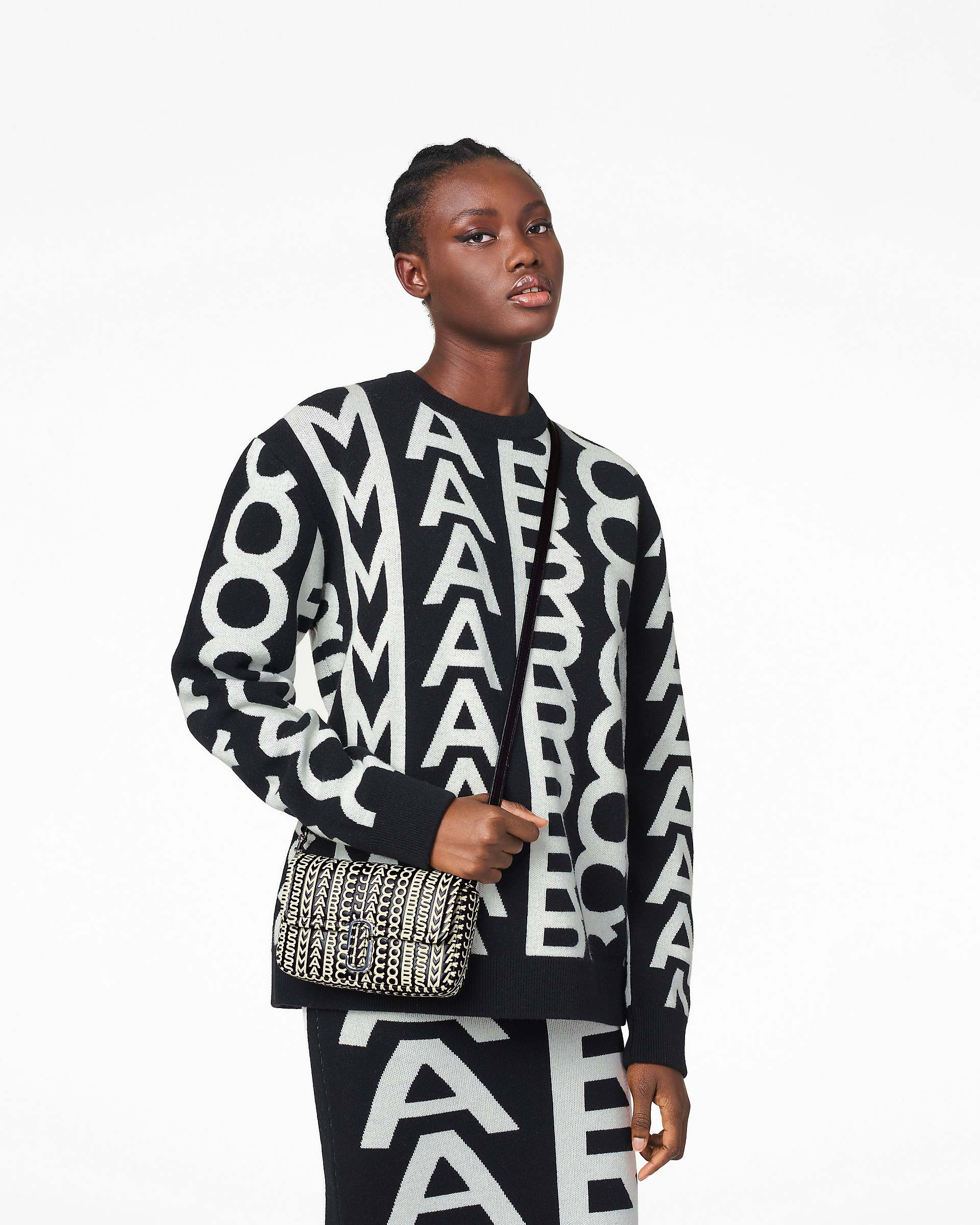 Marc Jacobs Marc Jacobs The Monogram Leather J Marc Mini Bag Black/White Black/white