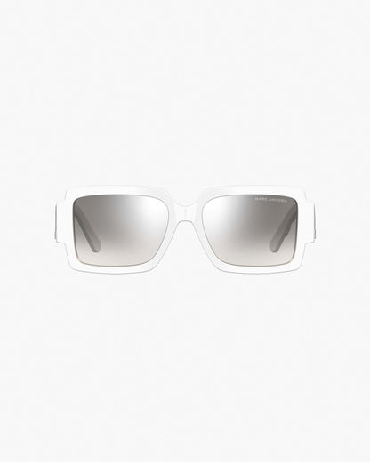 Marc Jacobs Marc Jacobs The Bold Logo Square Mirrored Sunglasses White/Grey White/grey