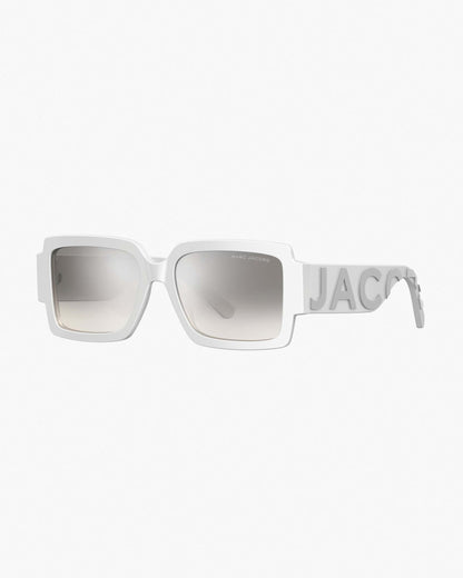 Marc Jacobs Marc Jacobs The Bold Logo Square Mirrored Sunglasses White/Grey White/grey