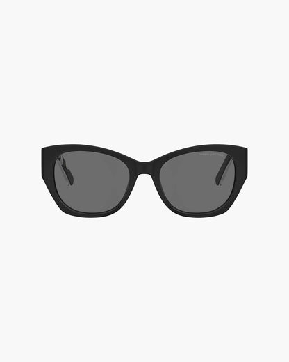 Marc Jacobs Marc Jacobs The Bold Logo Square Cat Eye Sunglasses Black/White Black/white