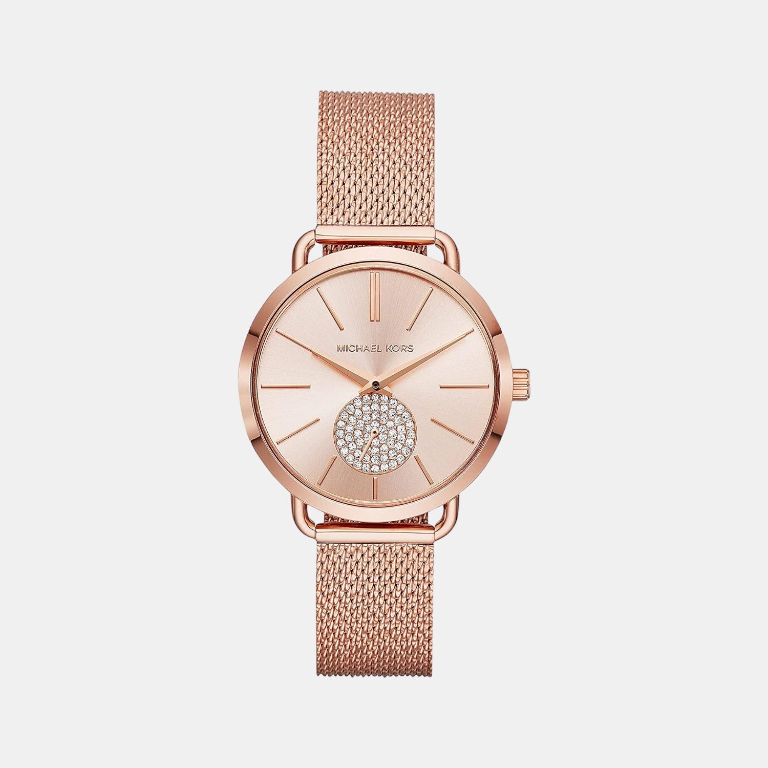 Michael Kors Portia Women Quartz Pink Dial Analog Stainless Steel Watch Mk3845