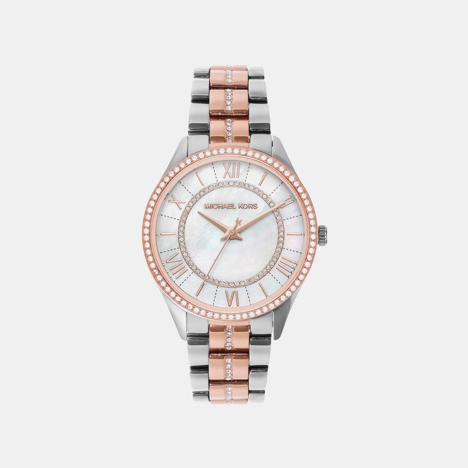 Michael Kors Lauryn Women Quartz Mother Of Pearl Dial Analog Stainless Steel Watch Mk3979