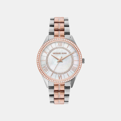 Michael Kors Lauryn Women Quartz Mother Of Pearl Dial Analog Stainless Steel Watch Mk3979