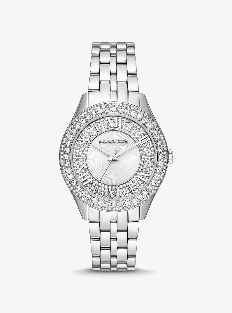 Michael Kors Harlowe Pav Silver-Tone Watch