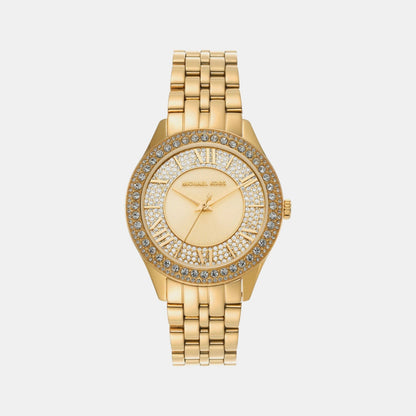 Michael Kors Harlowe Women Quartz Gold Dial Analog Stainless Steel Watch Mk4709