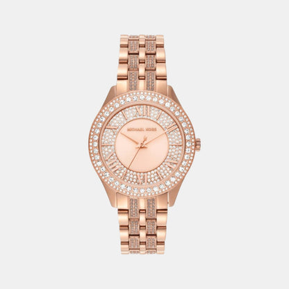 Michael Kors Harlowe Women Quartz Rose Gold Dial Analog Stainless Steel Watch Mk4710
