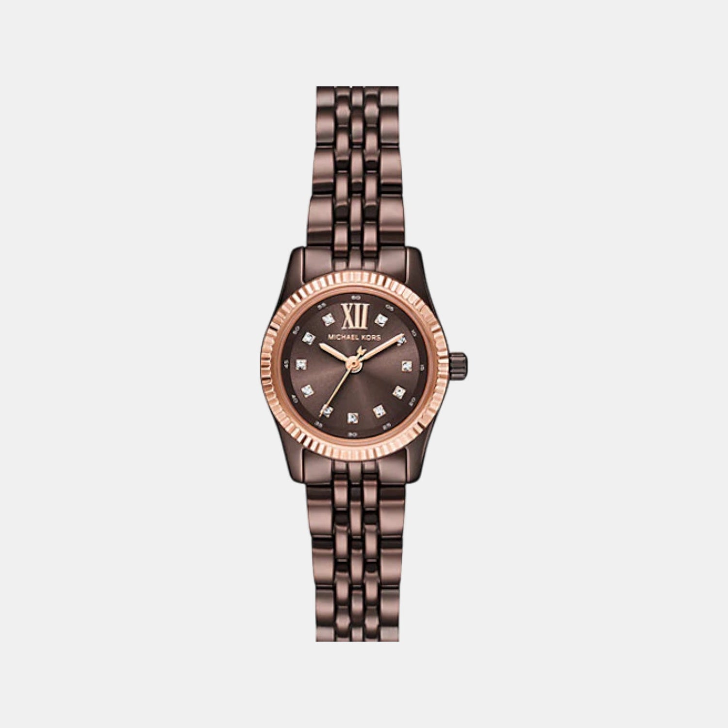Michael Kors Lexington Women Quartz Brown Dial Analog Stainless Steel Watch Mk4844