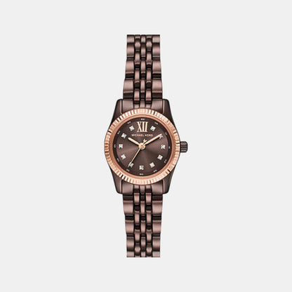 Michael Kors Lexington Women Quartz Brown Dial Analog Stainless Steel Watch Mk4844