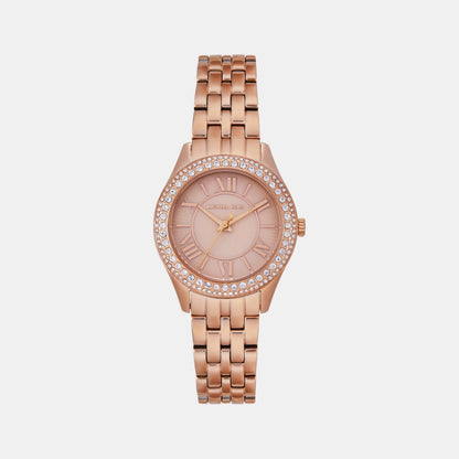 Michael Kors Harlowe Women Quartz Rose Gold Dial Analog Stainless Steel Watch Mk4845