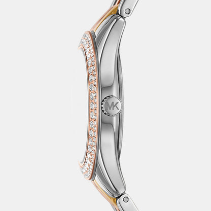 Michael Kors Harlowe Women Quartz Mother Of Pearl Dial Analog Stainless Steel Watch Mk4846