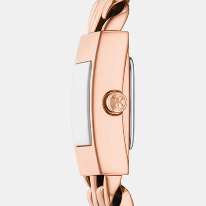 Michael Kors Darrington Women Quartz Pink Dial Analog Stainless Steel Watch Mk4908
