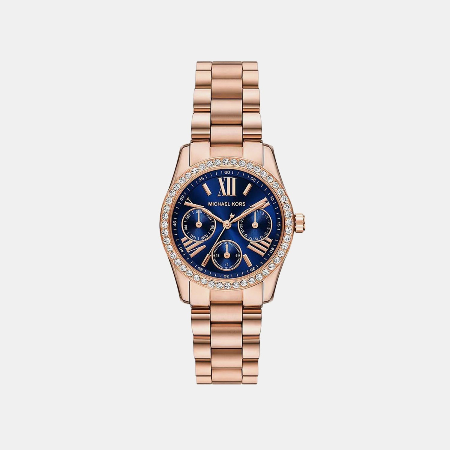 Michael Kors Lexington Women Quartz Blue Dial Multi-Function Stainless Steel Watch Mk4926