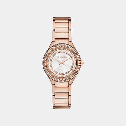 Michael Kors Sylvia Women Quartz White Dial Analog Stainless Steel Watch Mk4942