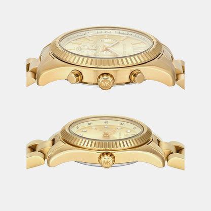 Michael Kors Lexington Couple Quartz Gold Dial Analog Stainless Steel Watch Mk4950Set
