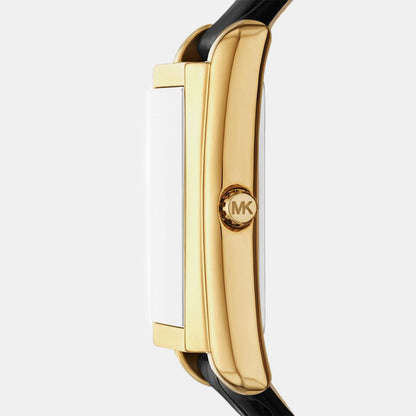 Michael Kors Essex Women Quartz Gold Dial Analog Leather Watch Mk4965