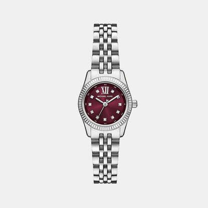 Michael Kors Lexington Women Quartz Red Dial Analog Stainless Steel Watch Mk4968