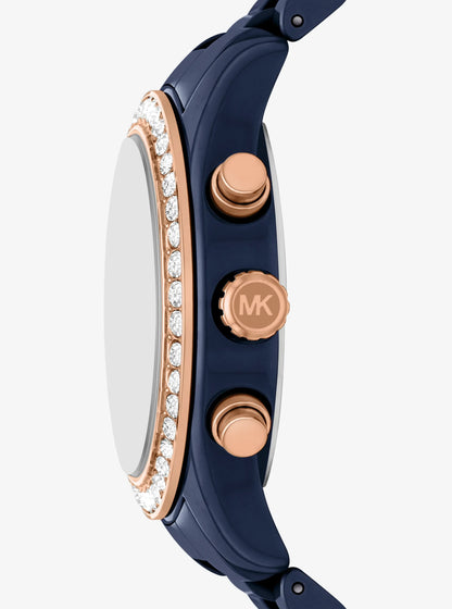 Michael Kors Lexington Pav Blue-Tone Watch