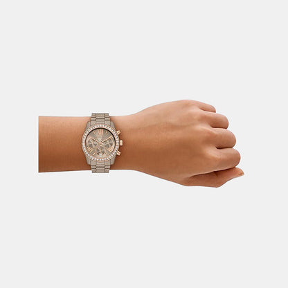 Michael Kors Lexington Women Quartz Nude Dial Chronograph Ceramic Watch Mk4970