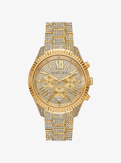 Michael Kors Oversized Lexington Pav Gold-Tone Watch