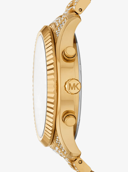 Michael Kors Oversized Lexington Pav Gold-Tone Watch