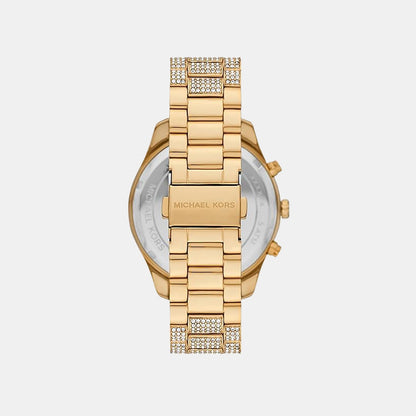 Michael Kors Lexington Women Quartz Gold Dial Chronograph Stainless Steel Watch Mk4971