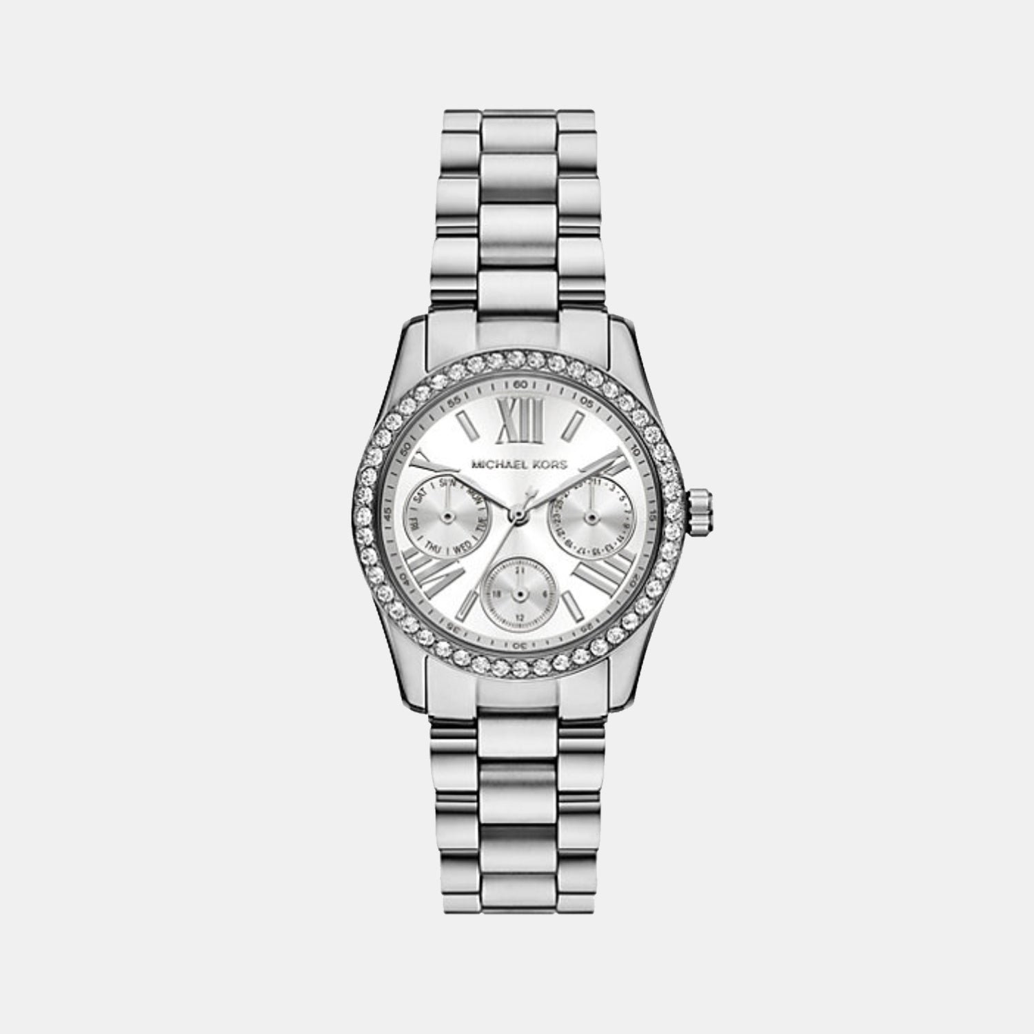 Michael Kors Lexington Women Quartz Silver Dial Multi-Function Stainless Steel Watch Mk4979
