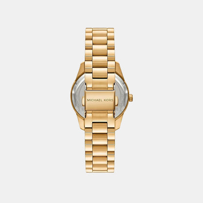 Michael Kors Lexington Women Quartz Gold Dial Chronograph Stainless Steel Watch Mk4982