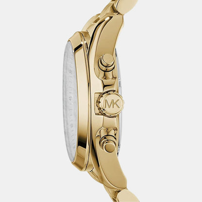 Michael Kors Bradshaw Women Quartz Gold Dial Chronograph Stainless Steel Watch Mk5605