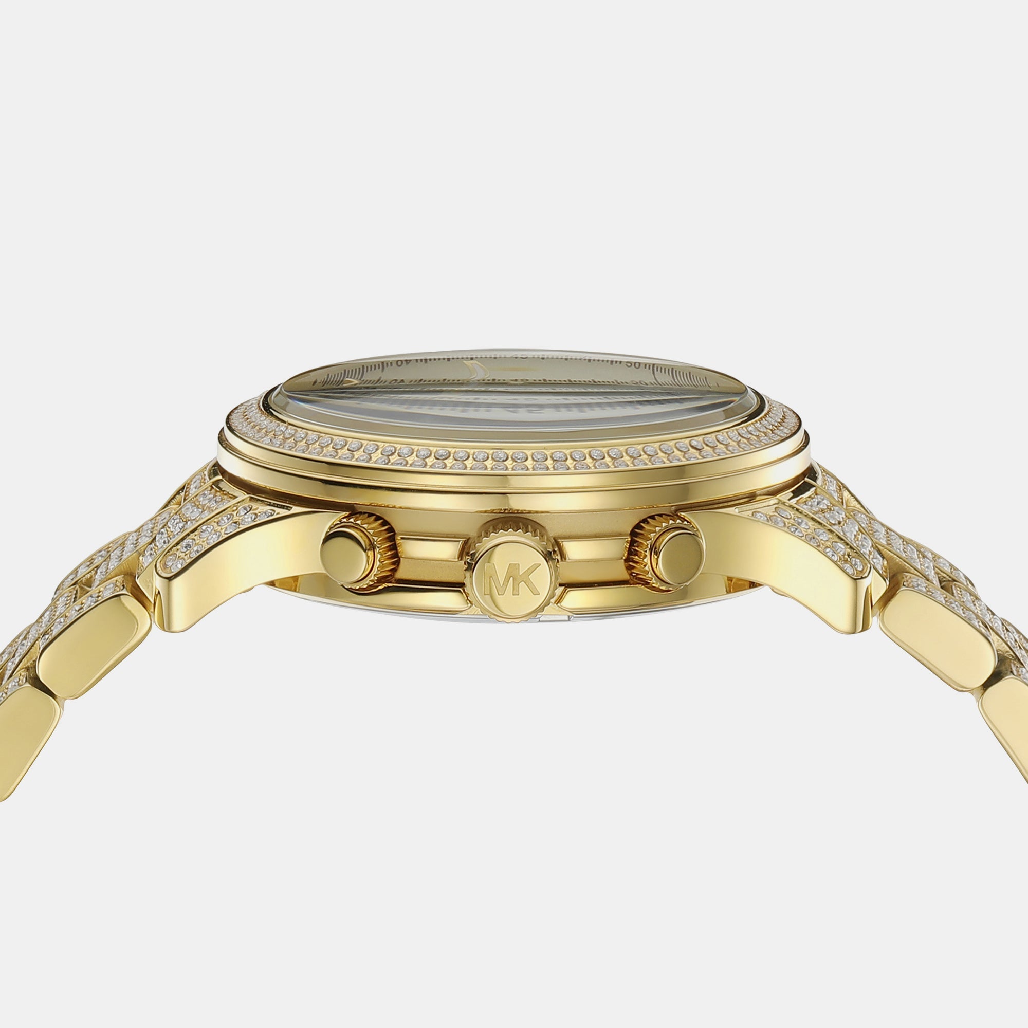 Michael Kors Runway Women Quartz Gold Dial Chronograph Stainless Steel Watch Mk7435