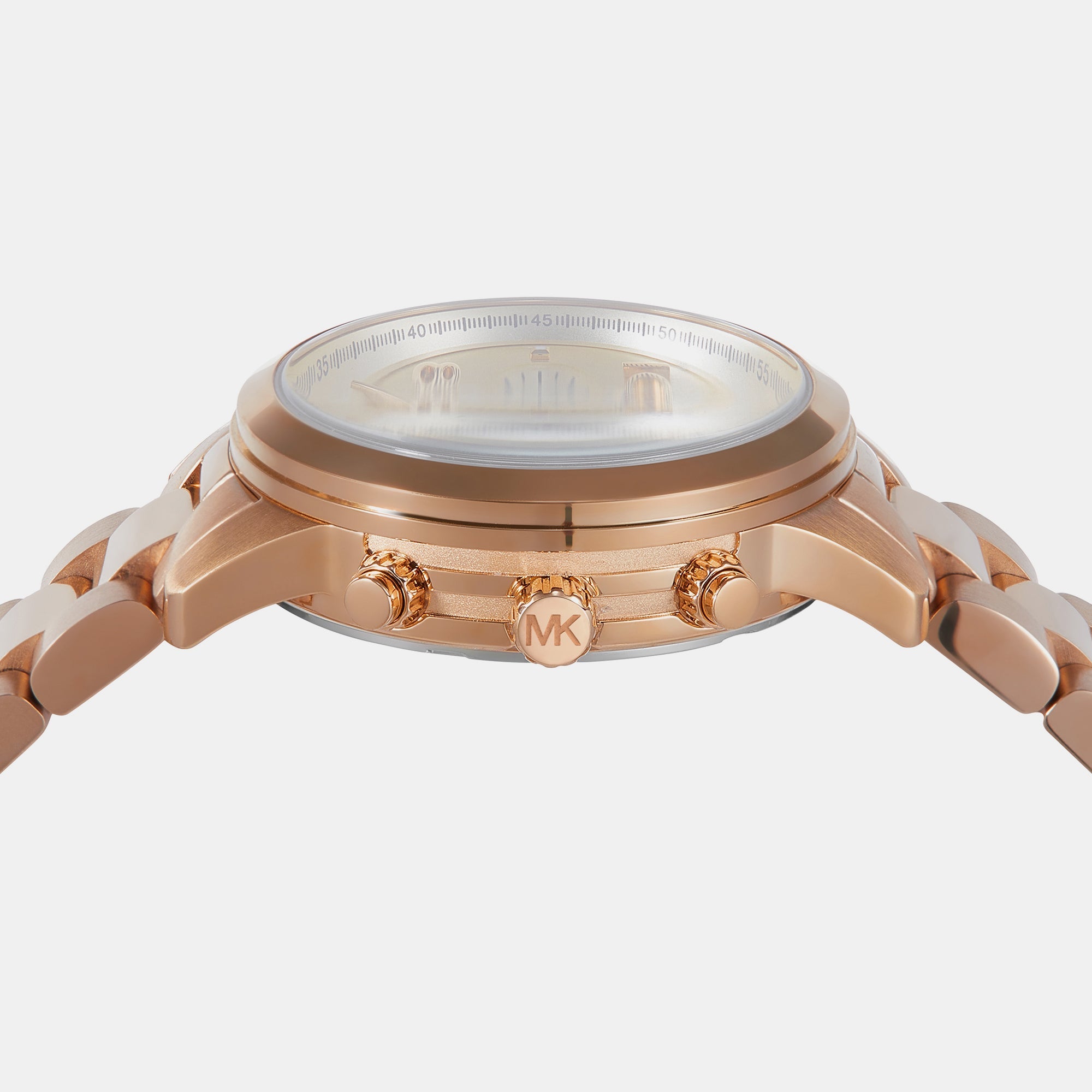 Michael Kors Runway Women Quartz Pink Dial Chronograph Stainless Steel Watch Mk7453