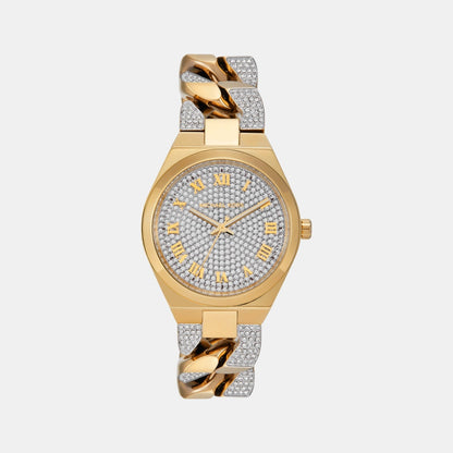 Michael Kors Lennox Women Quartz Gold Dial Analog Stainless Steel Watch Mk7487