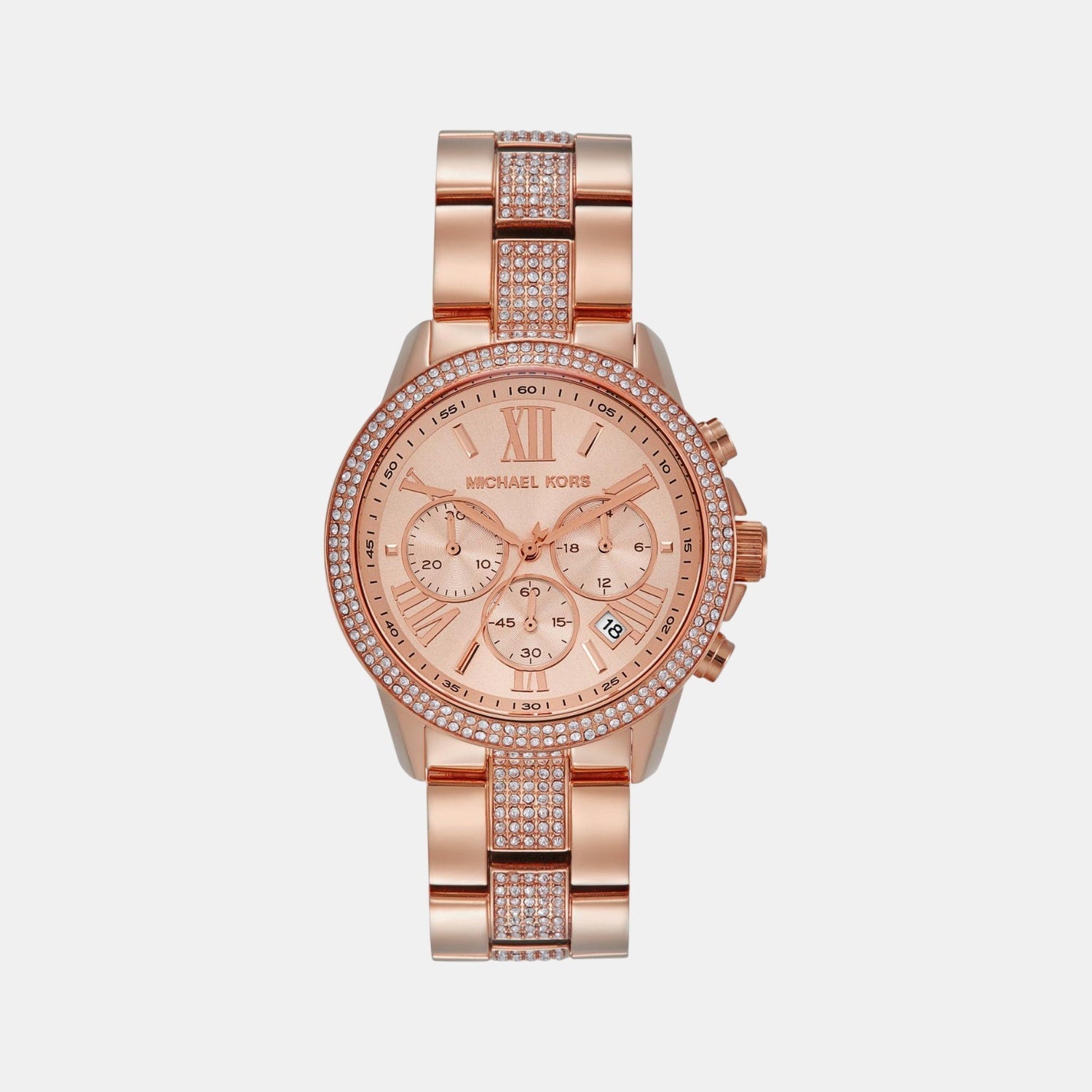 Michael Kors Brynn Women Quartz Pink Dial Chronograph Stainless Steel Watch Mk7505