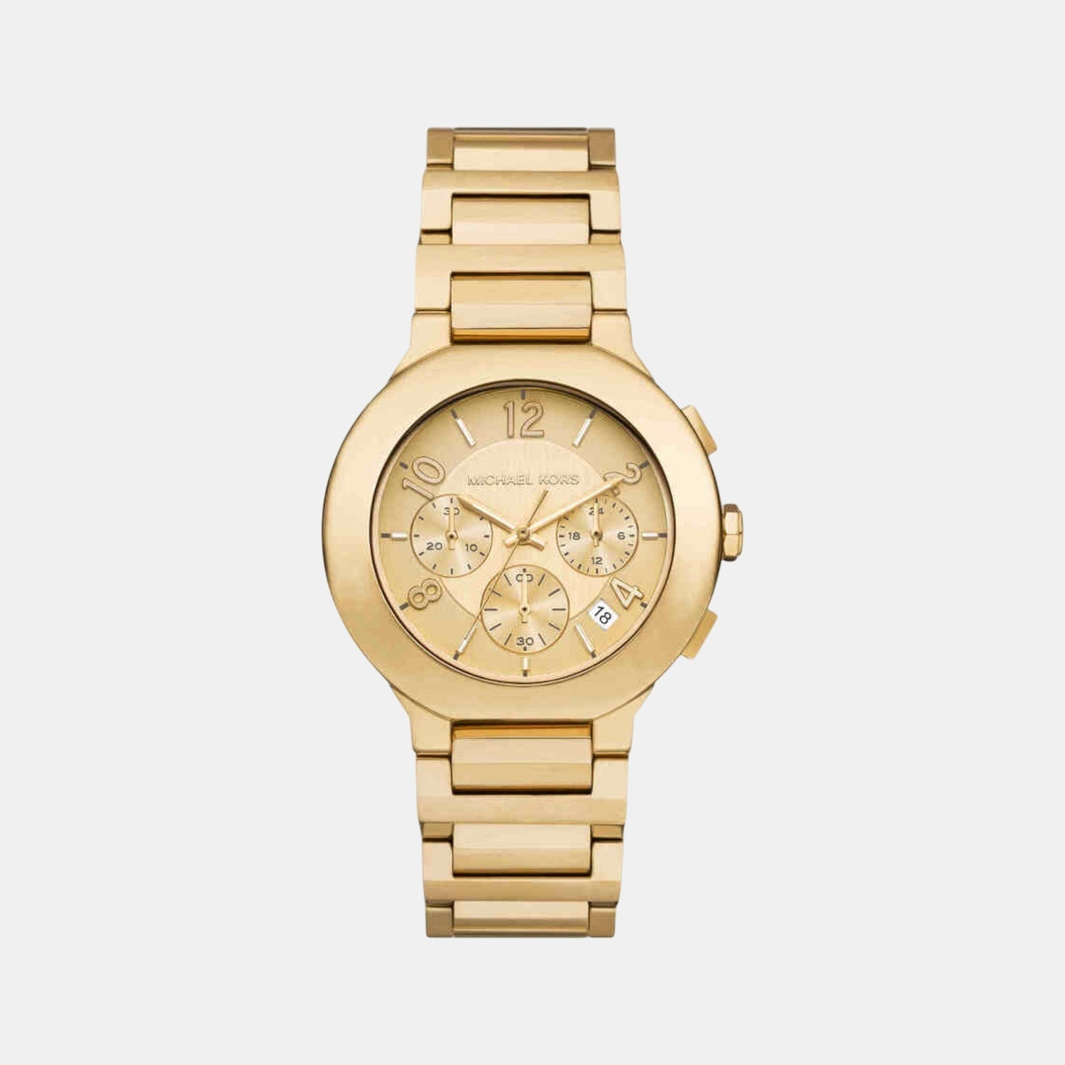 Michael Kors Gramercy Women Quartz Gold Dial Chronograph Stainless Steel Watch Mk7520