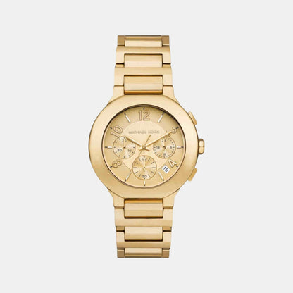 Michael Kors Gramercy Women Quartz Gold Dial Chronograph Stainless Steel Watch Mk7520