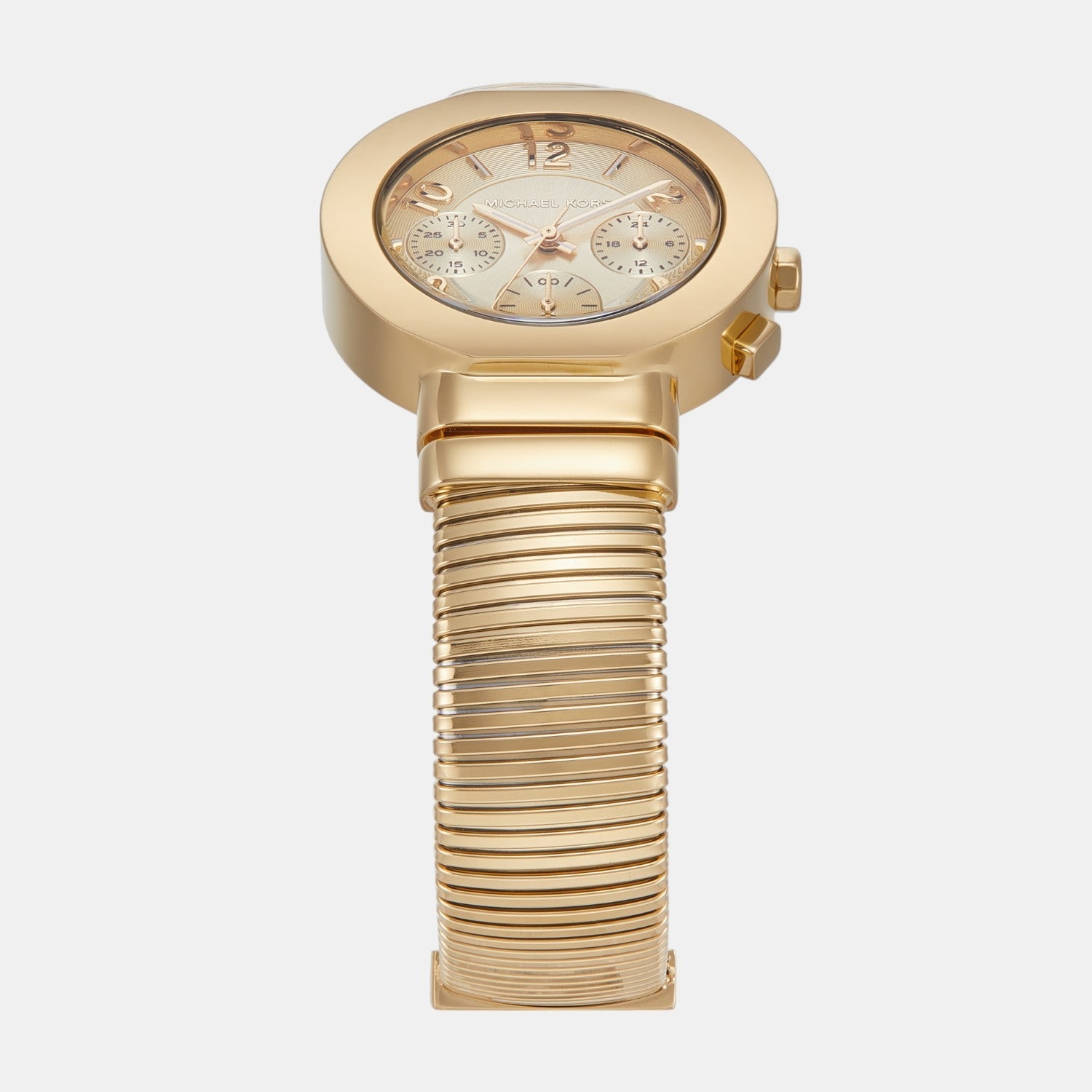 Michael Kors Gramercy Women Quartz Gold Dial Chronograph Stainless Steel Watch Mk7525