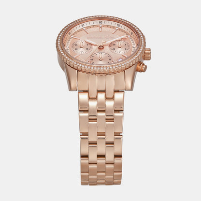 Michael Kors Bryant Women Quartz Pink Dial Chronograph Stainless Steel Watch Mk7531