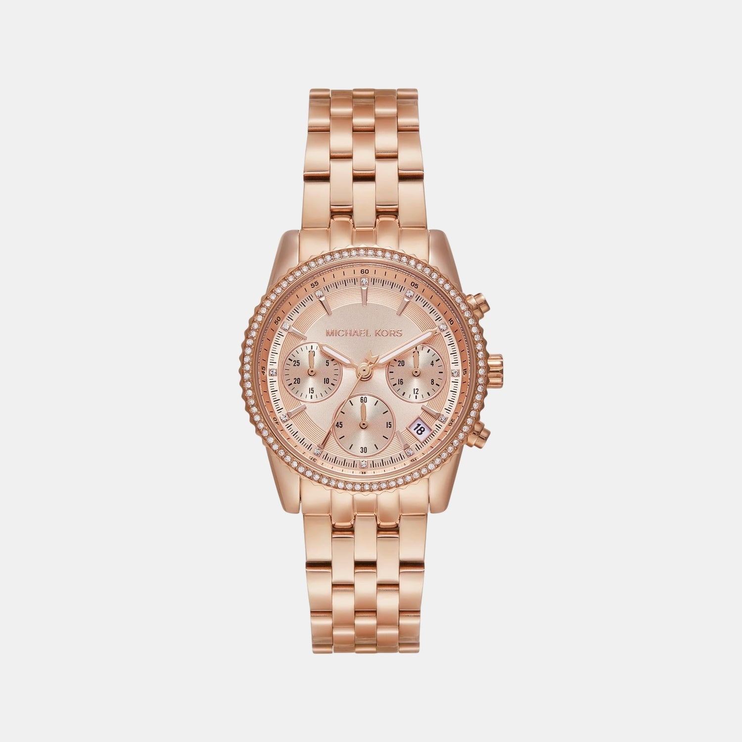 Michael Kors Bryant Women Quartz Pink Dial Chronograph Stainless Steel Watch Mk7531