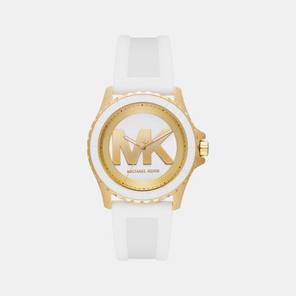 Michael Kors Everest Women Quartz White Dial Analog Silicone Watch Mk7535
