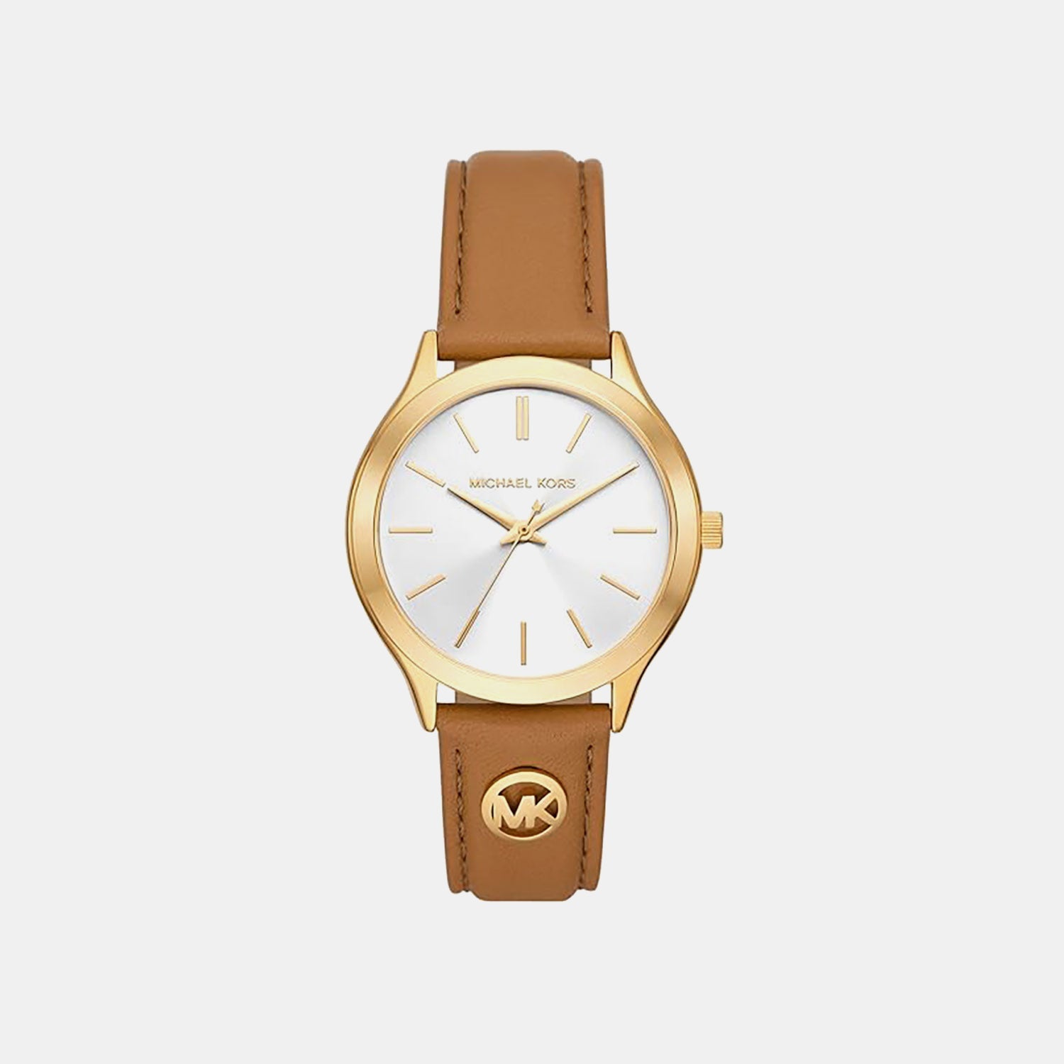 Michael Kors Slim Runway Women Quartz White Dial Analog Leather Watch Mk7543