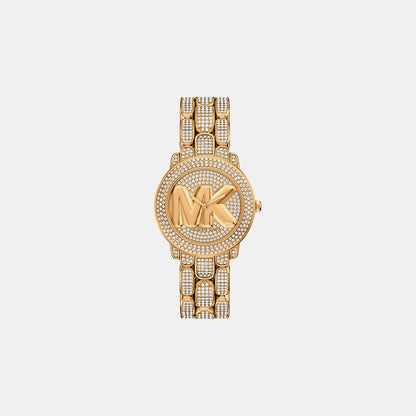 Michael Kors Phoebe Women Quartz Gold Dial Analog Stainless Steel Watch Mk7565