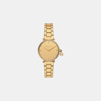Michael Kors Pyper Women Quartz Gold Dial Analog Stainless Steel Watch Mk7572