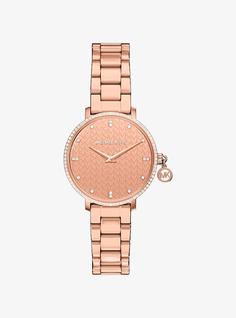 Michael Kors Mini Pyper Pav Rose Gold-Tone Watch