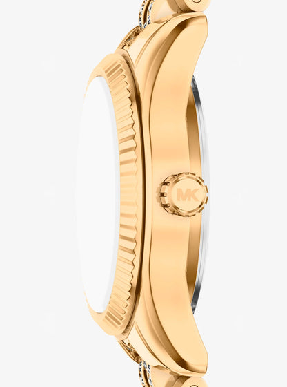 Michael Kors Petite Lexington Pav Gold-Tone Watch