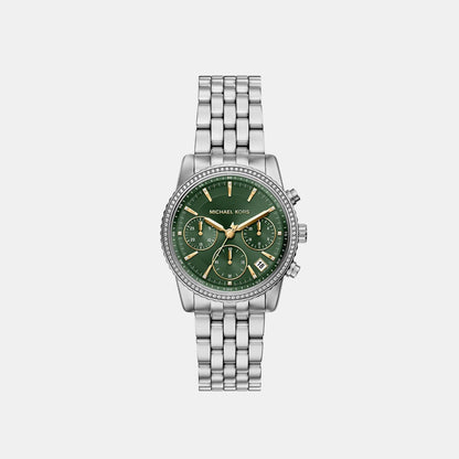 Michael Kors Bryant Women Quartz Green Dial Chronograph Stainless Steel Watch Mk7583