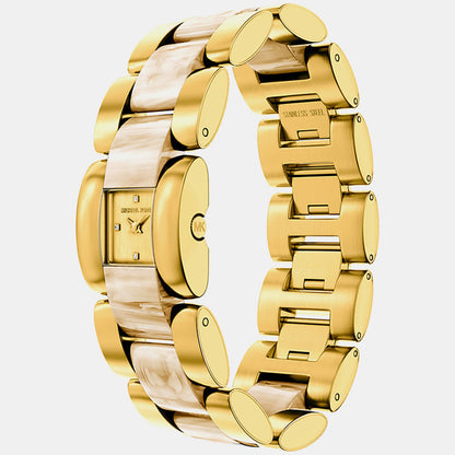 Michael Kors Darrington Women Quartz Gold Dial Analog Stainless Steel Watch Mk7592