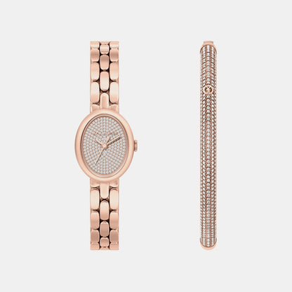 Michael Kors Maude Women Quartz Silver Dial Analog Stainless Steel Watch Mk7598Set